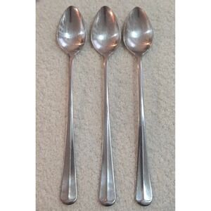 Set of 3 Leonard Silver OLD ROCKPORT Iced Tea Spoons Long Handle 7.5inch